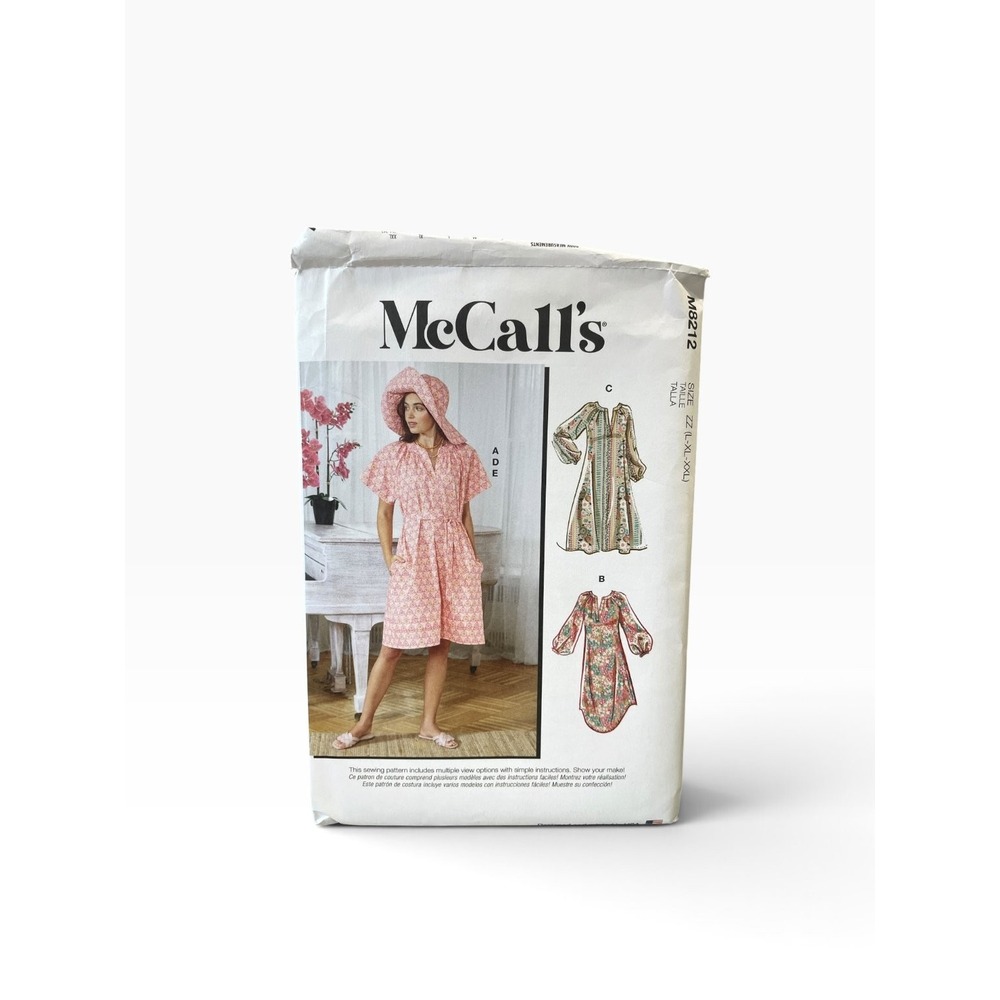 McCall's M8212 Misses' Dress Robe Hat L-XL-XXL Modern Loose Fit Uncut